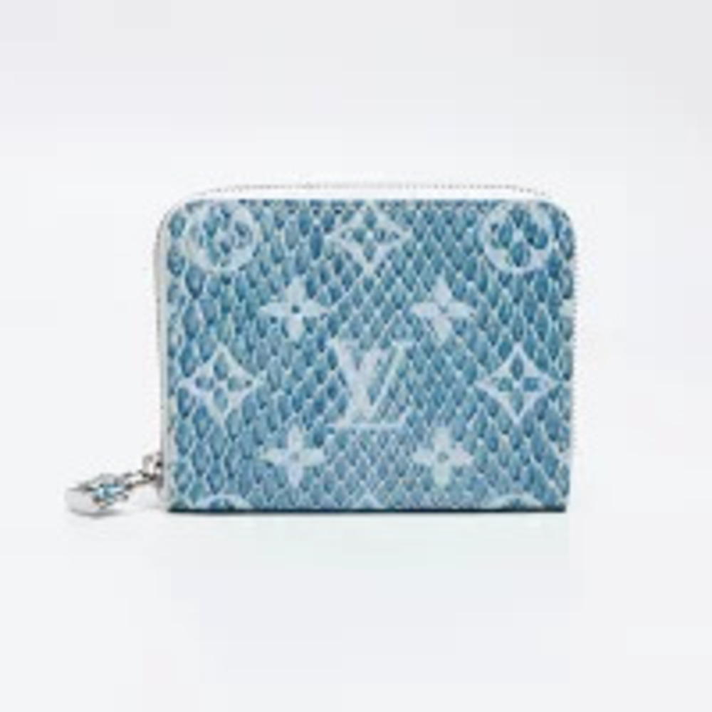 Louis Vuitton Python Zippy Wallet Compact coin case Wallet Blue